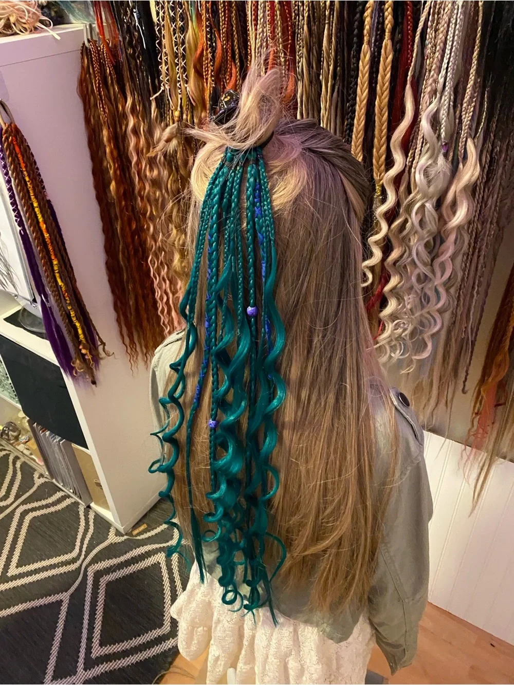 Teal Hair Extension Braids - Women Hair Accessory